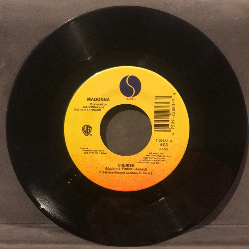$3/20 Madonna Cherish / Supernatural vintage 45 rpm vinyl record